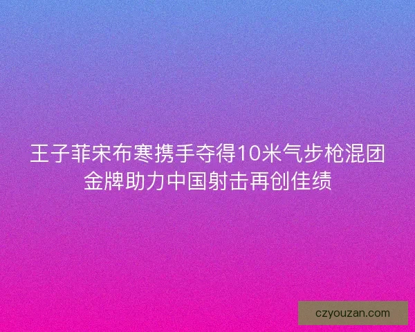 王子菲宋布寒携手夺得10米气步枪混团金牌助力中国射击再创佳绩
