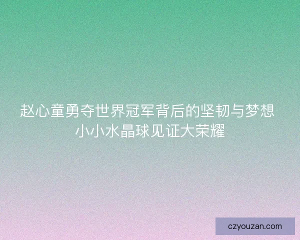 赵心童勇夺世界冠军背后的坚韧与梦想 小小水晶球见证大荣耀 赵心童勇夺世界冠军背后的坚韧与梦想 小小水晶球见证大荣耀